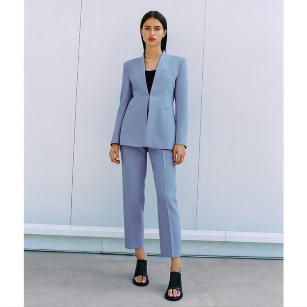 Zara Blue Blazer Trousers Pants Set